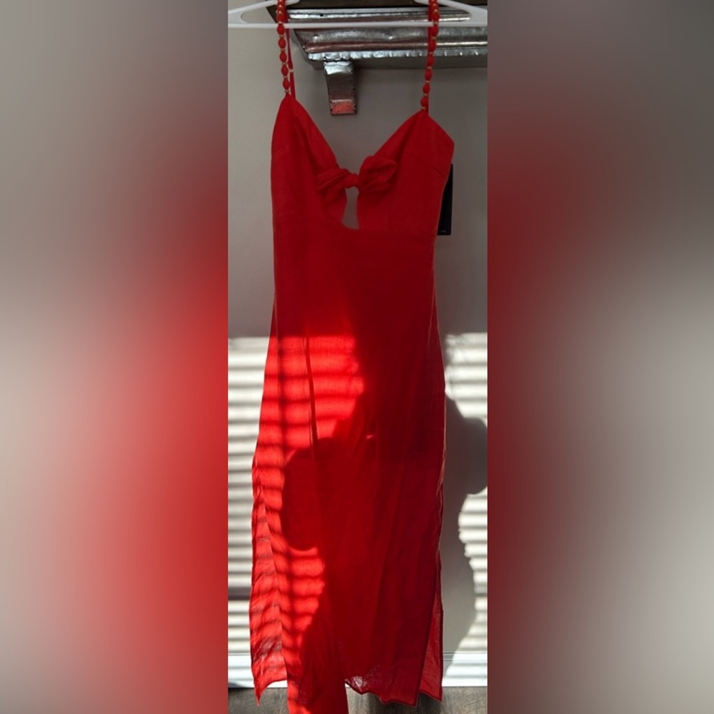 Vix Solid Kate Linen-Blend Midi Dress - Picture 3 of 6